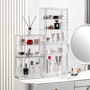 Clear Display Storage Box, Stackable Storage Organizer With Magnetic Lid, Dustproof Showcase For Books Collectibles Bags Toys Shoes Small Items