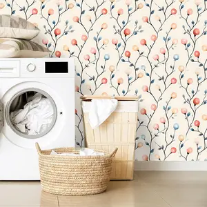 Self-Adhesive Wallpaper Roll 44.5x100cm, Easy Peel & Stick Vinyl Material, Vintage Leaf Pattern for Bedroom Living Room Kitchen Closet Decor