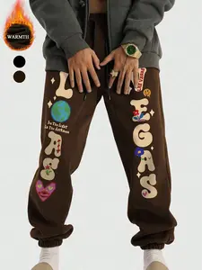 Edgy Vibrant Graphic Fitted Sweatpants Bottoms | Bold Cartoon Element & Slogan Design | Multi-Color Option Streetwear for Casual Meetups, Skate Sessions & Cool Weather Outfits