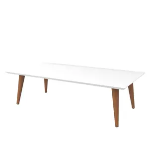 Manhattan Comfort  Utopia 11.81 in. High Rectangle Coffee Table with Splayed Leg in White Gloss