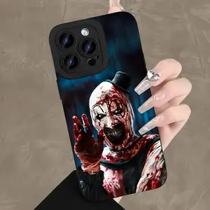 Bloody Clown Design Soft TPU Shockproof Protective Smartphone Cover - Dark Eyes, Anti-Drop Device Protection Accessory for iPhone 16,15,14,13,12,11,X Pro Max Plus Mini
