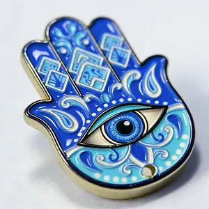 Limited Edition Mystic Blue Hamsa Hand Evil Eye Brooch Spiritual Protection Unique Charm for Lucky Protection Ideal Gift