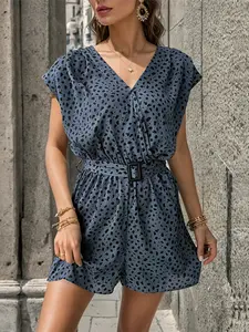 Leopard Print Shorts Jumpsuit