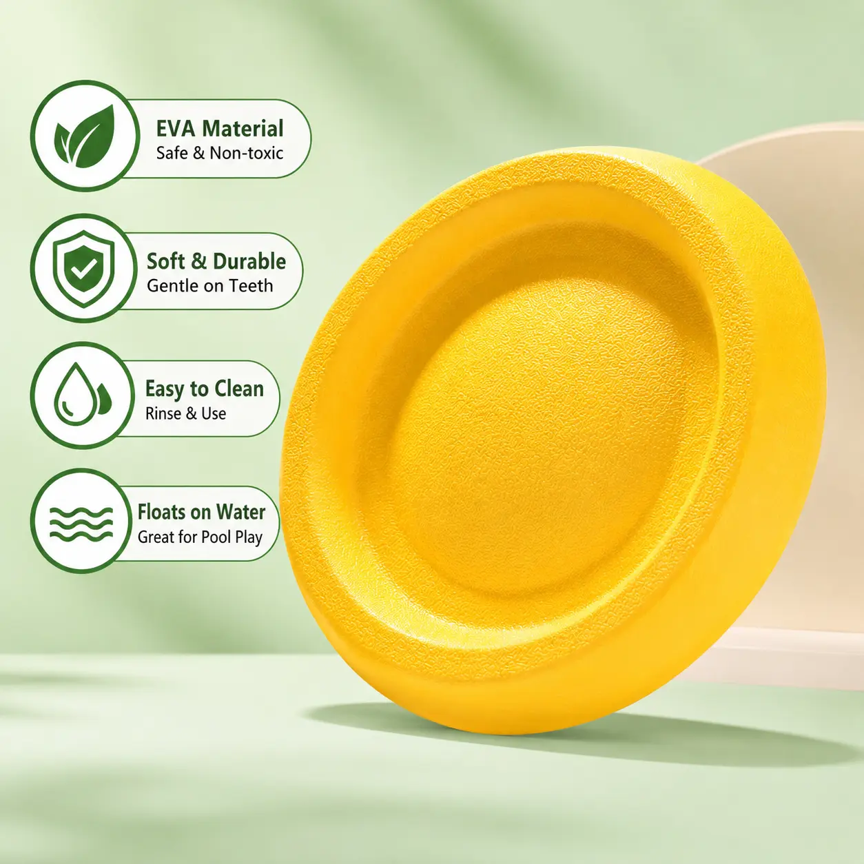 1 Count, EVA Dog Flying Disc, Bite Resistant Floating Interactive Toy for Outdoor Dog Training, Lawn and Water Play