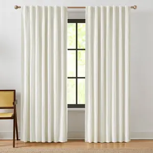Lush Decor x Chuks Collins Capstone Whisper Blackout Window Curtain Panels Pair 52" W x 84" L Woven Jacquard Fabric with 100% Blackout Lining for Privacy and Energy Efficiency