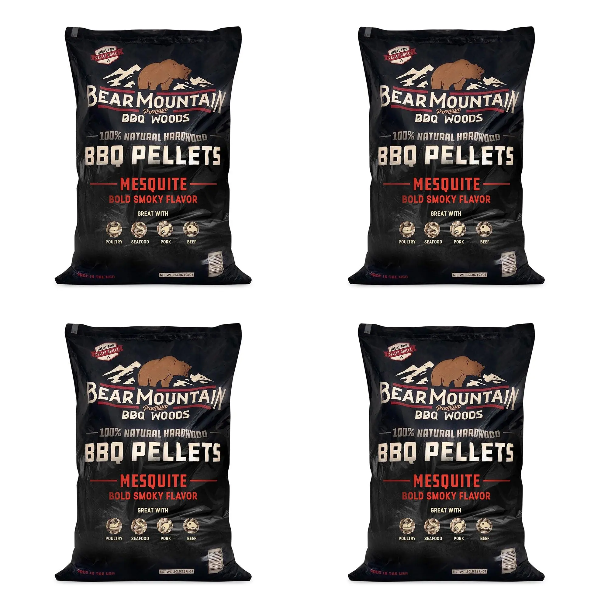 Bear Mountain BBQ Premium All Natural Hardwood Mesquite Smoker Pellets (4 Pack) Bear Mountain BBQ Premium All Natural Hardwood Mesquite Smoker Pellets (4 Pack)