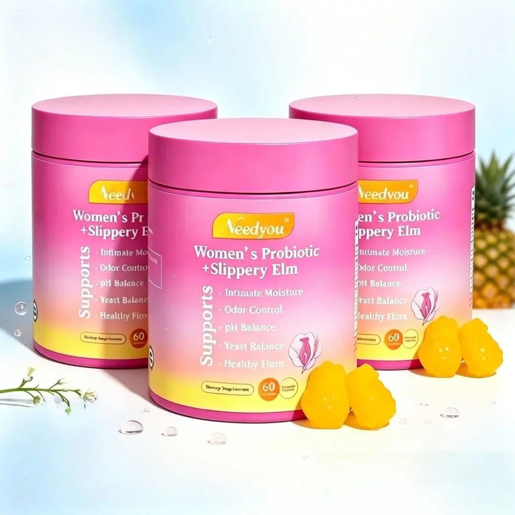 Her Juicy Feminine Probiotics Gummies – Vaginal Flora Restoration All-in-One Solution Containing Slippery Elm Bark, Prebiotics & Active Lactobacillus Complex for pH Harmony & Persistent Dryness Support, Hawaiian Pineapple Gummies 60 Counts
