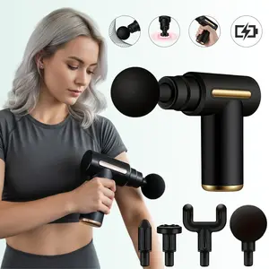 Portable Mini Massage Gun, Upgrade touch control, Full Body Use, USB, Fragrance-Free, Handheld 6-speed Electric Massage Machine with Replacement Heads, Gifts boyfriend Therapy Comfort Black