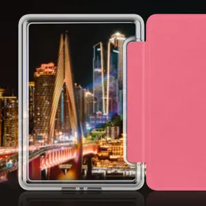 Kindle Paperwhite 6 Case 2024, Clear Acrylic Back + Leather Front Stand Cover with Hand Grip, 2022 11th Gen Kindle Paperwhite 6.8" eReader Accessories, Full Protection Shockproof for Daily Use