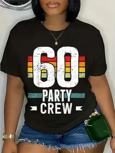 100% Cotton 60 Birthday 60 Party Crew 60th Bday Group Birthday T-Shirt
