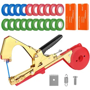 Plant Tying Machine with 20 Rolls of Tape, 2 Box Staples, EBANKU Machine Garden Tape Tool for Grapes, Raspberries, Tomatoes, Vegetables and Flower Planting