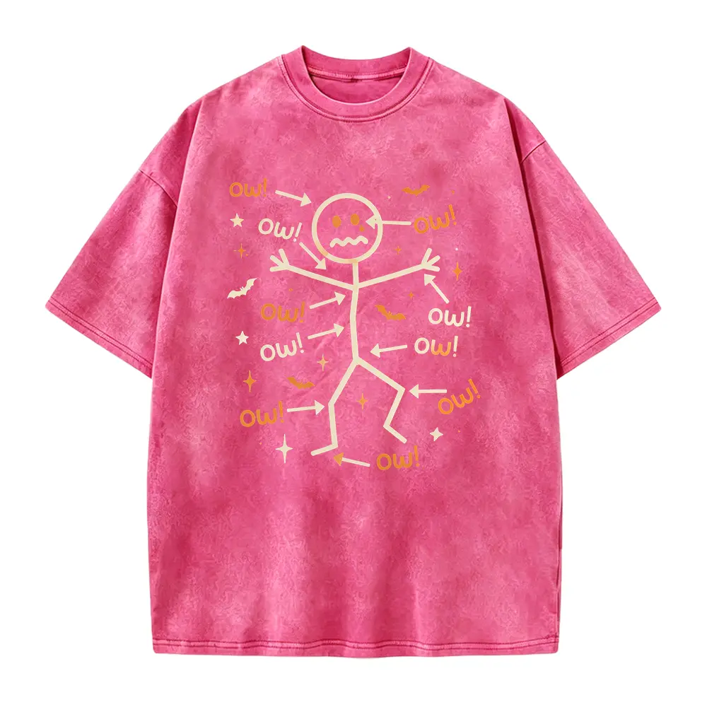 Funny Halloween Ouch Stick Figure Shirt, Spooky Skeleton Graphic Tee, Cute Halloween Shirt, Fall Costume T-Shirt Lich