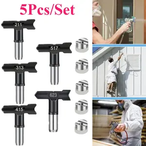 5 Pack Reversible Spray Tip  ( 211, 313, 415, 517, 623) Airless Spray Nozzles for Airless Paint Spray Guns and Airless Sprayer Spraying Machine