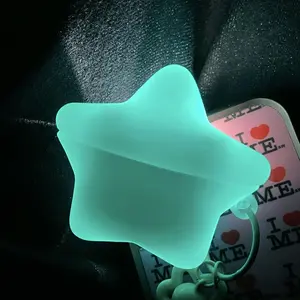 Luminous Star Pendant Silicone Earphone Case with Lanyard & Hook, Stylish Soft Anti-Drop Protective Cover for Wireless Headset Series Models, Daily Carrying Fashion Accessory with Protection