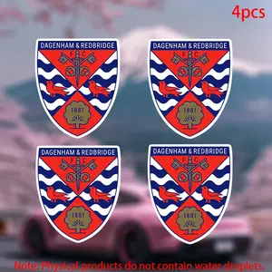 4pcs-DANGEHAM & REDBRIDGE FC Sticker-car stickers for doors, windows, laptops, luggage, furniture and bumpers-durable adhesive vinyl material