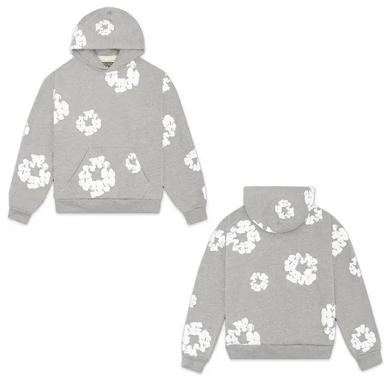 Gray Hoodie (White Flower Wreath)