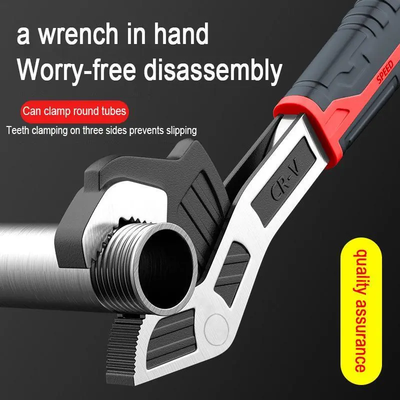Heavy Duty Multifunctional Self-locking Wrench, 6, 8, 10, 12 Inch Multi-model Pipe Flexible Wrench, Heavy Duty Quick Opening Plumbing Wrench For Water Heating Pipes, Hand Tools, Ratchet Wrench, Men Gifts