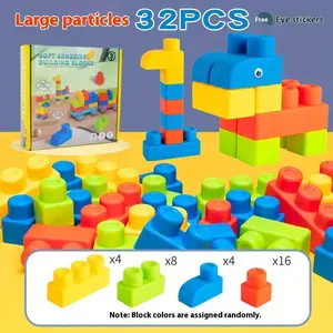 Early childhood educational building blocks—large soft rubber toys for children; safe and non-toxic; does not deform when pulled; easy to assemble; enhances children’s imagination; ideal birthday gift; perfect Christmas and Halloween present.