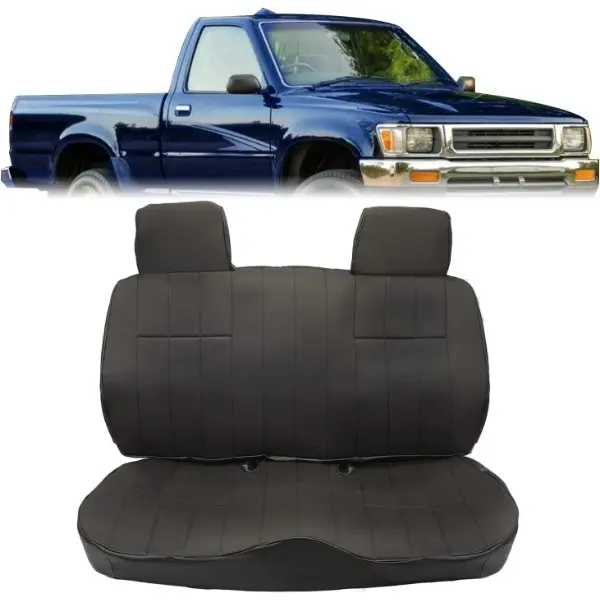 Black Bench Seat Cover Compatible with 1987 1988 1989 1990 1991 1992 1993 Toyota SR5 / DLX Extended/Base Standard Cab Base Cab & Chassis 2 Door Pick-up Truck Solid Bench with Headrest