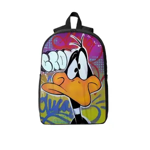 Graffiti Style " Laptop Backpack, Durable Polyester with Breathable Shoulder Straps & Side Pockets, Ideal for School, Travel & Looney Tunes Fans