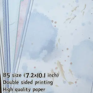 B5 Loose Leaf Writing Paper Pad Asian culture Fish waterpaint art Cute Design Charming Full Background Office School Use Gift Choice Travel Notebook 120gsm Premium paper double sided printing high quality