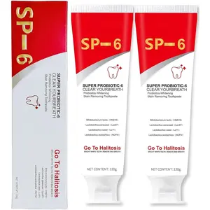 2 Pcs SP-6 Brightening Probiotic Toothpaste,Deep Cleaning Care Fresh Breath SP-6 Ultra Whitening Toothpaste.