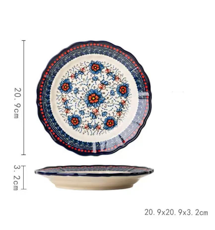 8-Inch Polish-Style Retro Ceramic Plate | Multi-Functional Home Plate | Suitable for Breakfast, Dinner & Desserts