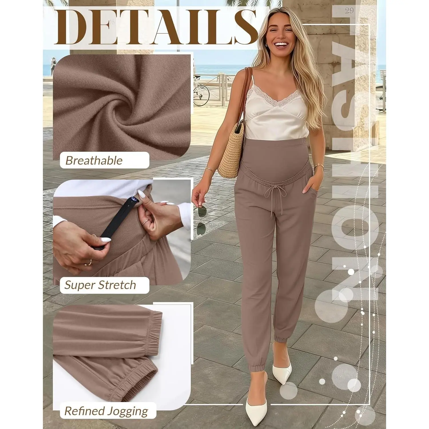 3 Pack Women's Maternity Pants Over The Belly Pregnancy Joggers Stretchy Drawstring Leggings with Pockets 3 Pack Women's Maternity Pants Over The Belly Pregnancy Joggers Stretchy Drawstring Leggings with Pockets
