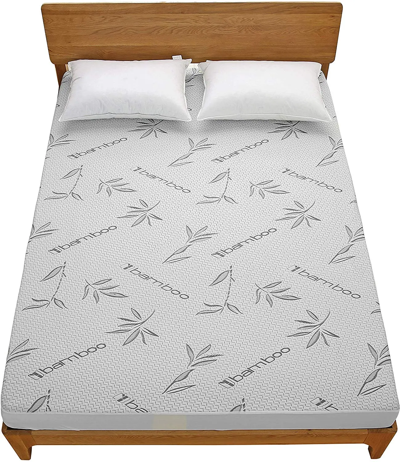 Bamboo Waterproof Mattress Protector - Ultra Soft Jacquard Rayon, Fitted Sheet Style, Hypoallergenic, Multiple Sizes