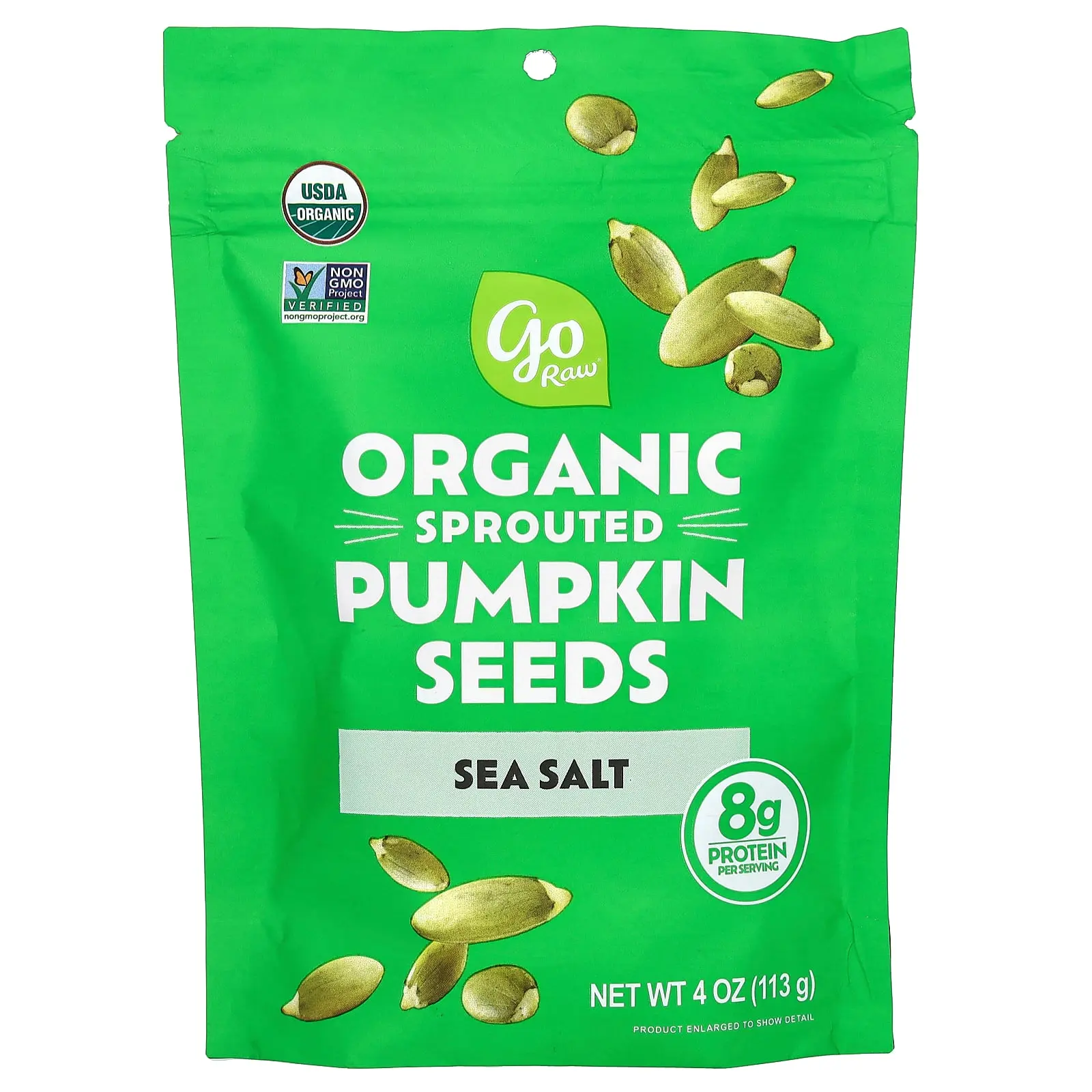 Go Raw Organic Sprouted Pumpkin Seeds, Sea Salt, 4 oz (113 g)