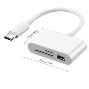 Portable 3-in-1 USB-C Card Reader – SD, TF & Micro SD, Fast Data Transfer, OTG Support, No External Power Needed