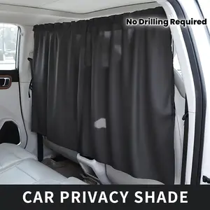 Car Partition Curtain Front and Rear Row Light Blocking Privacy Screen No Drilling Required, Suitable for Travel and Camping