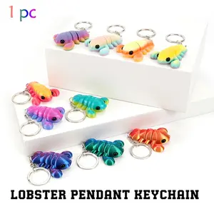 3D Printed Fun Lobster Keychain Bag Pendant, Jointed Moving Parts, Home Decor Ornament, Office Desk Decoration, Ideal Holiday Gift for Friends and Family!