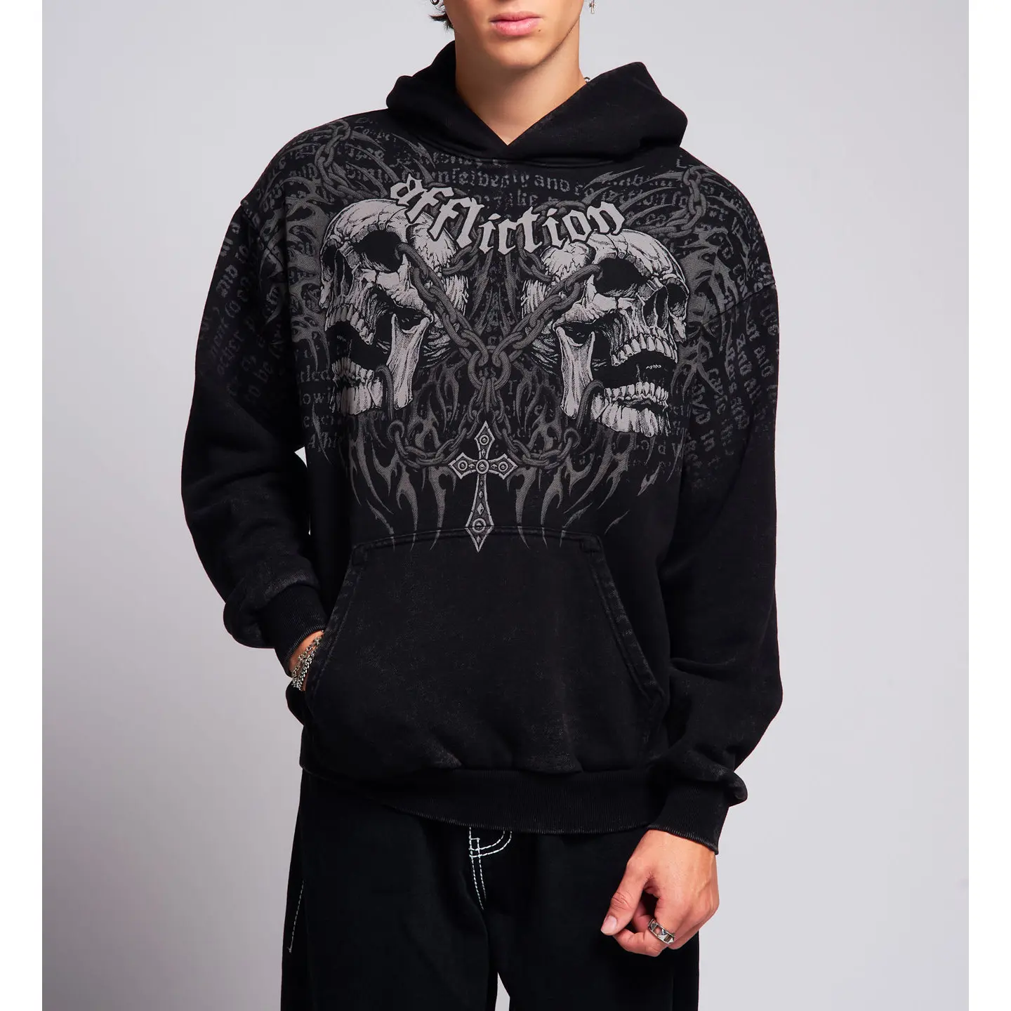 Affliction Men's Pullover Hoodie Decimation Affliction Men's Pullover Hoodie Decimation