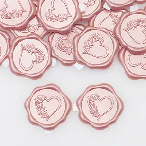 30 Self-Adhesive Stickers, Wax Seal Stickers, Sticker Packs - Heart Pattern Wedding Invitation Envelope Seal Stickers, Perfect for Invitations, Gift Wrapping, Valentine's Day, weddings, friends and parties.