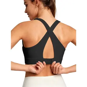 Sports Bra Medium Support with Adjustable Back Clasp – Removable Padded Cup Yoga Bra