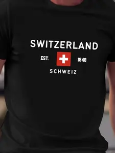 Switzerland TShirt Vintage Retro Style Streetwear Unisex Summer Tees Blouse Clothing Short Sleeve