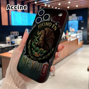 Straight Edge Phone Case for iPhone 17 15 16 14 Pro Max 13 12 11 XR XS Plus Air E  Mexican emblem glory Pattern Anti-Scratch Shockproof TPU Bumper Drop-proof Cover Cellphone Protective