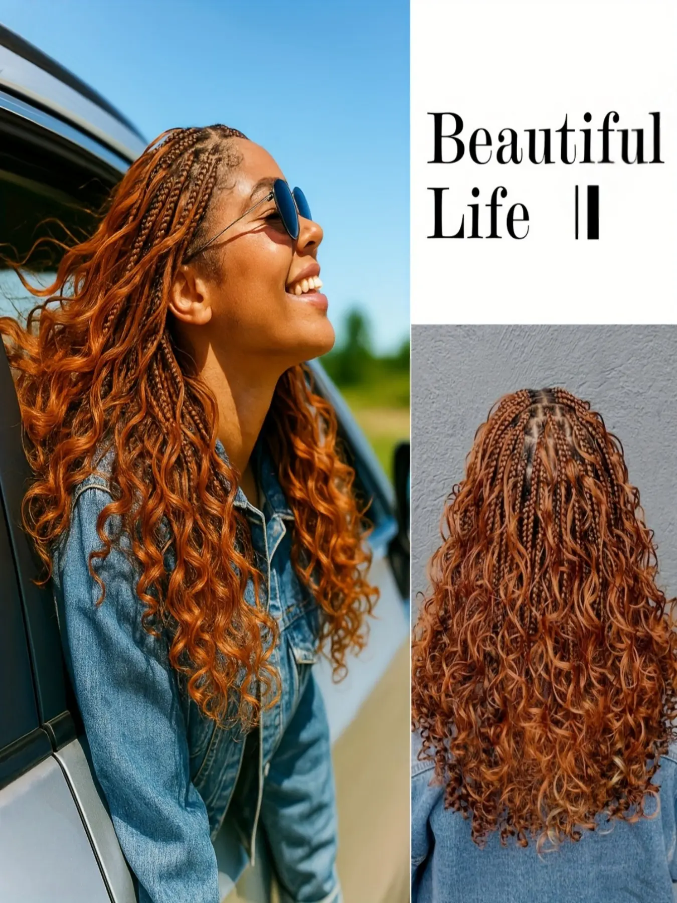 New French Woven Wave Wig with Full Lace, 22 Inch Handmade Bohemian Synthetic Box Braid, 200% Density Cornrow with Wave Headband, Synthetic Braided Wig, Lace Braided Wigs