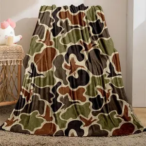 Soft Flannel Throw Blanket Camouflage Pattern Flannel Blanket Comfortable Throw,Cool Bedroom Bedding,Warm Napping For Home Office Travel