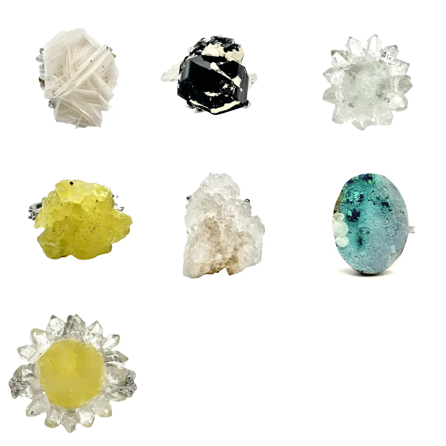 【No.344-350 Tray 20】Unique Handmade Crystal Ring