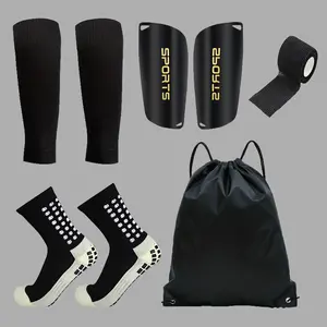 5-in-1 Soccer Gear Set with Shin Guards, grip socks, Sports Bandages & Carry Bag – Essential Football Accessories for Training & Match Protection