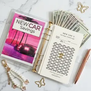 New Car Savings Binder | save money | savings challenge A5