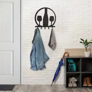 Metal Silhouette Key Hooks - Living Room Wall Decor and Wall-Mounted Holder. Versatile for Keys, Towels, Stylish Decorative Hook