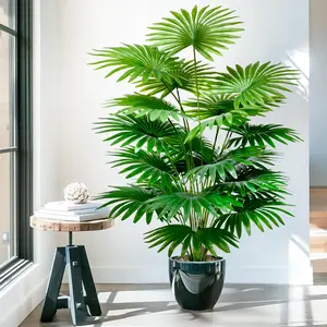 56-84-105cm/41.33in Artificial Fan Leaf Fan Leaf Tropical Plant Fake Green Plant Large Fake Palm Office Home Holiday Decoration