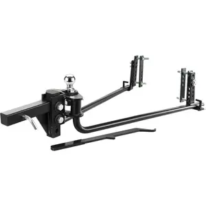 fathersdaygift VEVOR Weight Distribution Hitch, 1, 000 lbs Weight Distributing Hitches Kit with Sway Control for Trailer, 2-In Solid Steel Shank, 2-5/16 in Alloy Steel Ball, Powder Coated Load Leveling Hitch, Black