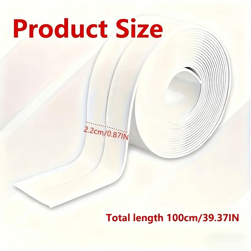 [Heavy-Duty Waterproof Tape] Waterproof Vinyl Tape - Heavy-Duty Instant Leakproof Seal for Bathroom Sinks, Toilets, Bathtubs - 1 Roll (Strip) Easy Cut-to-Fit DIY Waterproofing Film (No Tools Required)