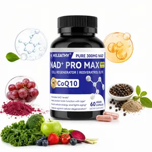 HIILEATHY NAD+ Pro Max | Timeless Daily Nourishing Supplement | 300mg Core Nutrient Complex with NAD+, CoQ10 & Botanical Blend Dietary Fitness