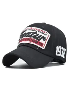 Unisex Letter Embroidered Baseball Cap, Adjustable Strap, Vintage Style, Sporty Fitted Hat, All-Seasons Accessory, Golf & Truck Driver Hat