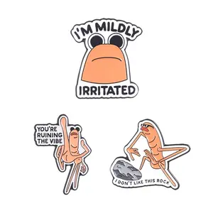 New brooch -3PCS cartoon Marcus The Worm series badge pin, made of metal material, suitable for decoration on backpacks and clothing, exquisite gift, perfect for giving to family and friends as gifts